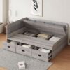 Full Size Daybed With 3 Drawers And 3 Storage Compartments - Gray - Image 17