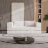 Convertible Couch Bed With 2 Pillows, 3 Seat Folding Floor Couch & King Size Bed Mattress, Diy Combination - Beige - Image 8