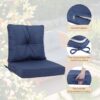 Outdoor Deep Seat Cushions For Patio Furniture, Waterproof Replacement Patio Chair Cushions (Set of 2) - Navy Blue - Image 2
