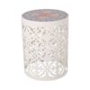 Airy - Outdoor Side Table With Lace Cut Design And Metal Frame - White - Image 9