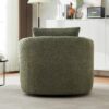 360° Swivel Chair, Chenille Upholstered Barrel Sofa Chair With Throw Pillow, For Living Room, Office - Green - Image 10