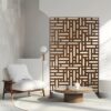 Outdoor & Indoor Privacy Screen Metal Privacy Screen, Freestanding Decorative Privacy Screen - Brown - Image 13