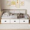 Full Size Daybed With 3 Drawers And 3 Storage Compartments - Nature / Beige - Image 14
