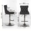Swivel Velvet Barstools Adjusatble Seat Height From 25-33", Modern Upholstered Chrome Base Bar Stools With Backs Comfortable Tufted For Home Pub And Kitchen Island (Set of 2) - Khaki - Image 10