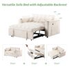 Multi Functional Sofa Bed With Cup Holder And USB Port For Living Room Or Apartments - Milk White - Image 4