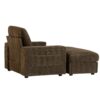Oversized Chaise Lounge Indoor Rabbit Fur Sofa Bed With Storage Ottoman And Armrests Cup Holders With Deep Seat - Brown - Image 4