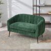 Glam Mini Loveseat, Accent Couch - Green - Image 5
