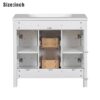 Bathroom Vanity Cabinet With Resin Integrated Sink 4 Drawers, 2 Doors - White - Image 13