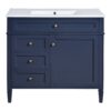 Bathroom Vanity With Top Sink, Modern Bathroom Storage Cabinet, 2 Drawers And A Tip-Out Drawer, Single Sink Bathroom Vanity - Blue - Image 10