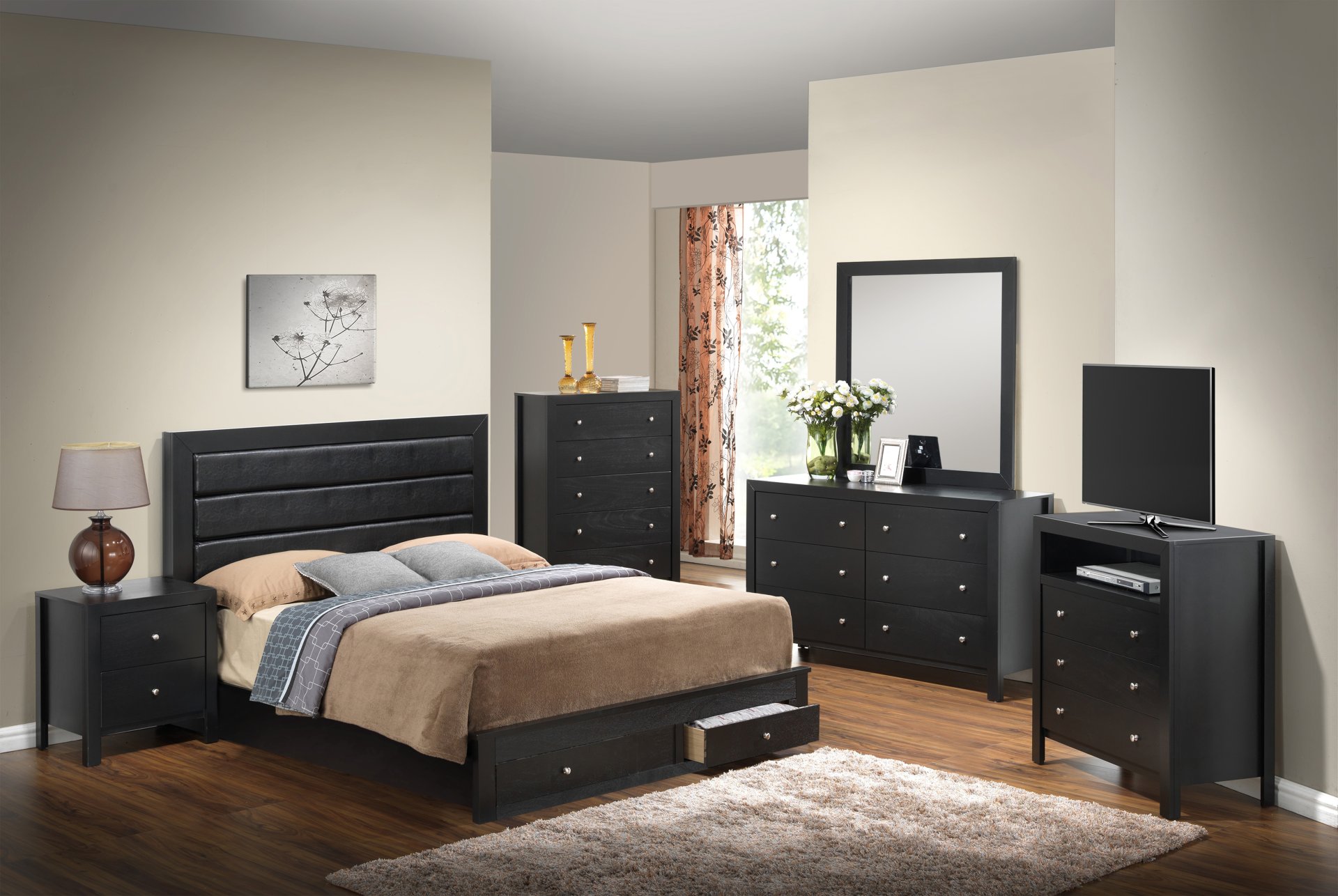 Full Storage Bed - Black - Image 2