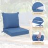 Outdoor Deep Seat Cushion Set Waterproof Fade Resistant Patio Furniture Cushions, Removable Covers, Adjustable Straps & Handles - Navy Blue - Image 2