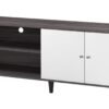 Amidon - TV Stand For Tvs Up To 63", With 2 Storage Shelves & 1 Cabinet, Modern Entertainment Centre For TV In Living Room - Dark Gray / White - Image 2