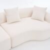 4 Seater Sofa With Chenille Fabric, 30D, 60 Hardness Full Sponge, 4 Pillow For Living Room, Home Furniture Sleeper Sectional Sofa For Apartment - White - Image 4
