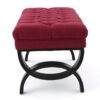 Hilton - Ottoman Bench With Button Tufting And Half - Circle Legs - Red - Image 8