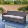 Thalassa - Outdoor 3 Seater Sofa With Water Resistant Cushion - Gray / Black - Image 9