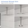 8" Ceiling Mounted Shower Arm With Flange, Stainless Steel - Brushed Nickel - Image 5