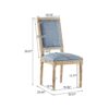 French Country Dining Chairs (Set of 2) Elegant Cane Backrest & Upholstered Seats With Fluted Legs And Weathered - Slate Blue - Image 3