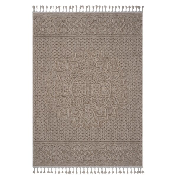 Guros - 4' X 6' Medallion Indoor / Outdoor Area Rug - Beige