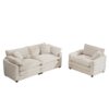 Modern Living Room Sofa 2 Piece Set With Single And 2 Seater Sofa - Beige - Image 19