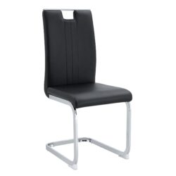 (Set of 4) Material Bow Shaped Chairs Perfectly Integrated Into Industrial And Modern Home Design - Black