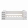 Twin Size Daybed With Trundle, Side Shelves, Drawers, Desk & Charging Station - White - Image 8