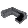 U-Shaped Sofa Sectional Sofa Pull-Out Sofa Bed With A Storage Chaise Lounge, Charging Devices For Living Room - Gray - Image 15