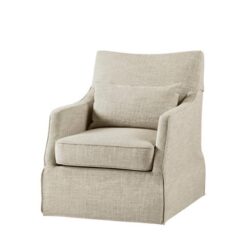 Modern Design London Skirted Swivel Chair Traditional Aesthetic Polyester - Beige