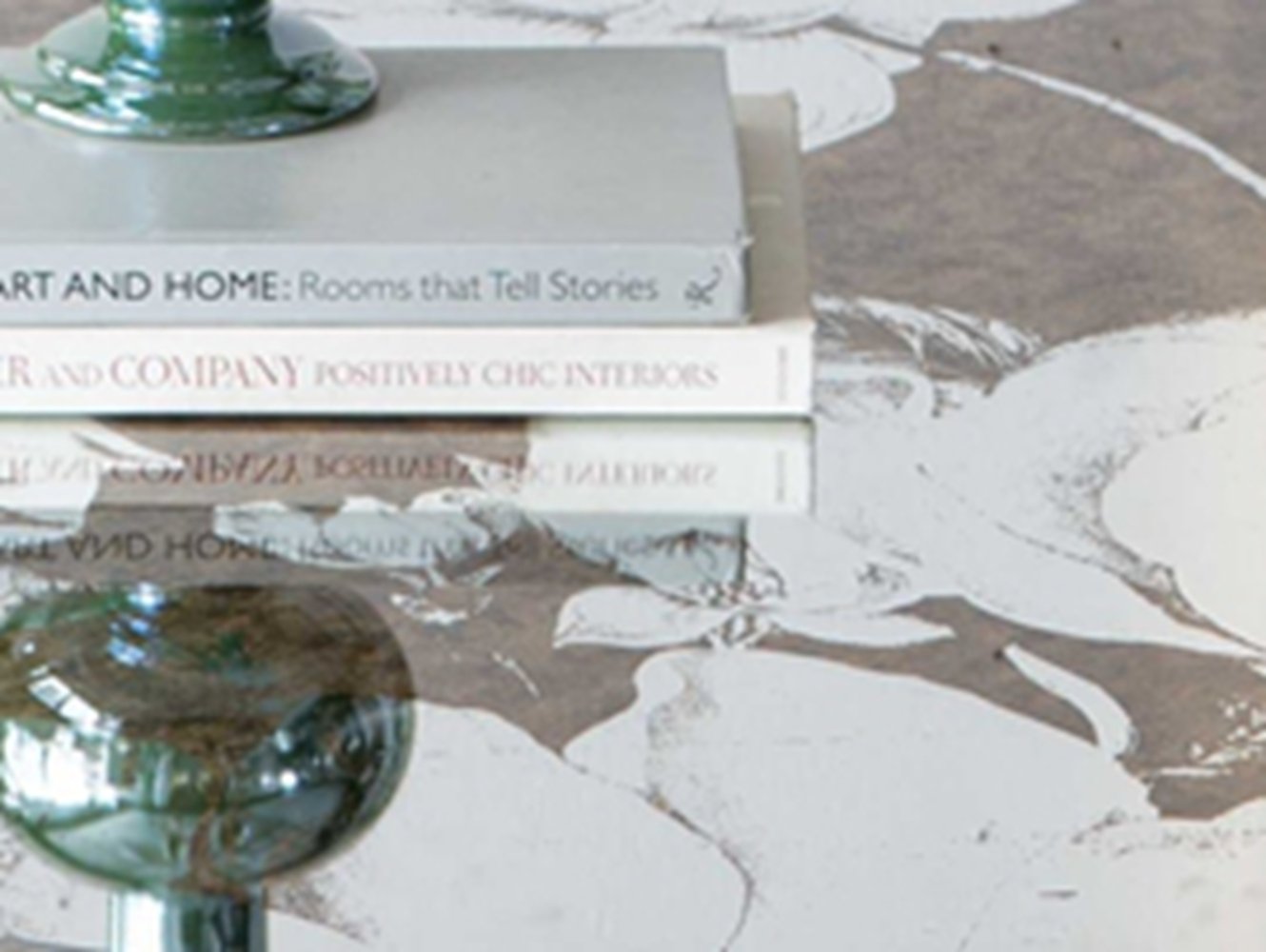 Large Mirrored Dining Table With Elegant Floral Design And - Silver Multi - Image 3