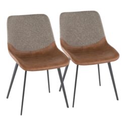 Outlaw - Industrial Two Tone Chair (Set of 2) - Black / Espresso / Brown