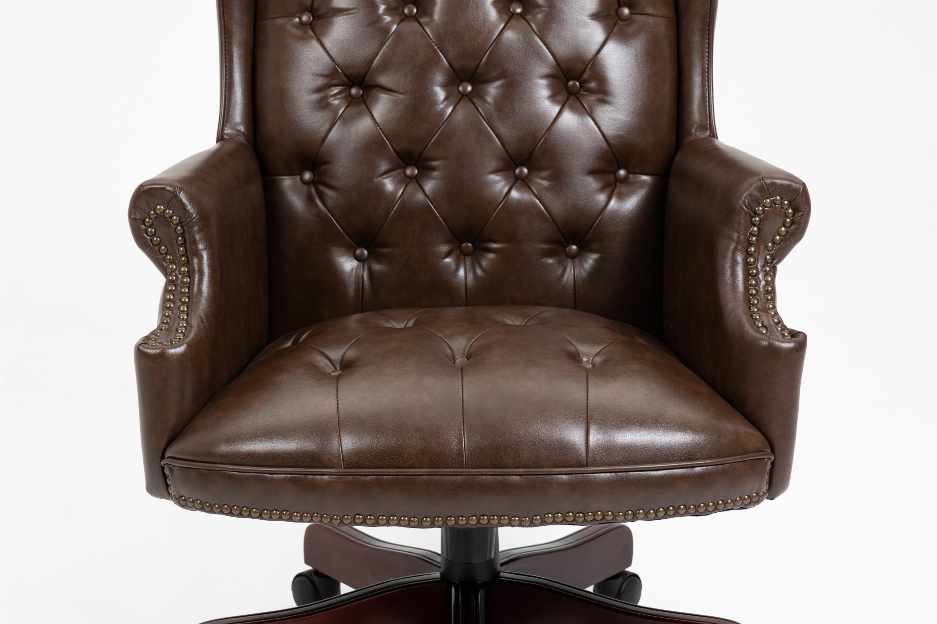 Executive Office Chair, High Back Reclining Comfortable Desk Chair With Smooth Glide Caster Wheels - Brown - Image 6