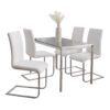 Fuji Foster - Contemporary Dining Set l, Glass 5 Piece - White - Image 2