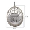 Charming Hanging Basket Chair With Cozy Wicker Weave And Sturdy Metal Frame - Gray - Image 3