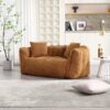 Soft Beanbag Chair With High Resilience Foam Core For Two People - Yellow - Image 12