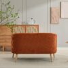 Modern Loveseat Couch Sofa With Corduroy Upholstery, Wooden Legs, 2 Seat For Small Spaces Office Studio Apartment Bedroom - Orange - Image 8