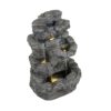 Tall Slim Fountain With LED Lights, 5 Tiered Cascading Water Feature, Outdoor Accent For Patios And Balconies - Gray - Image 5