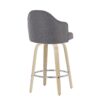 Ahoy - Mid-Century Modern Fixed Height Counter Stool With Natural Legs / Round Chrome Footrest (Set of 2) - Gray - Image 4