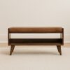 Bench With Brown Leather Seatpad - Chestnut - Image 9