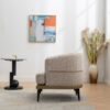 Modern Two-Tone Barrel Chair, Upholstered Round Armchair For Living Room Bedroom Reading Room - Mustard Green - Image 11
