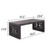 Solid Carved Wood Coffee Table, Handcrafted Look With Ornate Side Panels - Black - Image 3