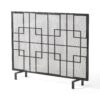 Dorothy - Modern Single Panel Iron Fire Screen With Geometric Pattern - Black / Sliver - Image 5