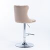 Swivel Velvet Barstools Adjusatble Seat Height From 25-33", Modern Upholstered Chrome Base Bar Stools With Backs Comfortable Tufted For Home Pub And Kitchen Island (Set of 2) - Khaki - Image 5
