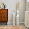 Floor Metal Vase Modern Style Decoration Home Metal Vase 3 Piece Set Gorgeous Home Decoration Large Glazed Metal Vase - Gold / White - Image 20
