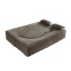 Floor Sofa With 2 Pillows, Convertible Plush Corduroy Foam Filled Sleeper Sofa Bed - Coffee - Image 16