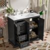 36" Bathroom Vanity With Sink, Soft Close Doors, Adjustable Shelf & 3 Drawers - Black - Image 6