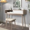 Rustic Entryway Console Table With Sliding White Doors And Wood Legs - Natural - Image 10