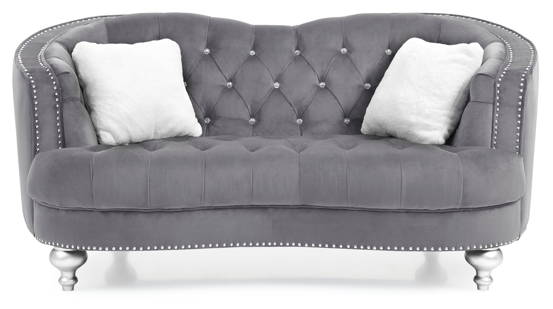 Charming Traditional Loveseat - Gray - Image 3