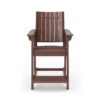 Modern Counter Chair Sleek HDPE Poly Lumber For Dining, Patio, And Garden Comfort - Brown - Image 3