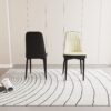 Modern Dining Chair (Set of 2) With Cushions And Metal Legs - Beige / Black - Image 8