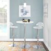 Elia - Contemporary Adjustable Bar Table - White - Image 3