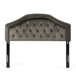 Kaarina - Contemporary, Tufted Fabric Full / Queen Headboard - Gray